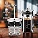 Veken French Press Coffee Maker (34 oz), 304 Stainless Steel Coffee Press with 4 Filter Screens, Durable Easy Clean Heat Resistant Borosilicate Glass - 100% BPA Free, Silver