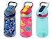Contigo 14oz Autospout Striker Kids Water Bottle, Electric Blue Camo, Cherry Blossom Bird & Aqua Float (3 Pack)