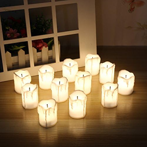 Warm White Battery-Powered LED Flameless Fake Tea Light Candle For Wedding/Christmas/Party Decoration,Set of 12