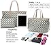 GOLD ANT Shoulder Bag for Women Classic Tote Bag Handbag with Removable Inner Pouch Cream Large