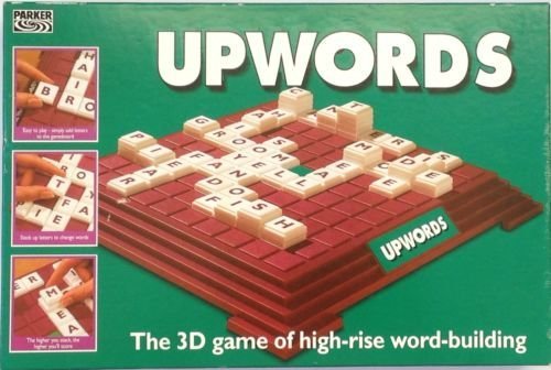 UPWORDS. 1996 PARKER GAMES. THE 3D GAME OF HIGH RISE WORD BUILDING. by UPWORDS