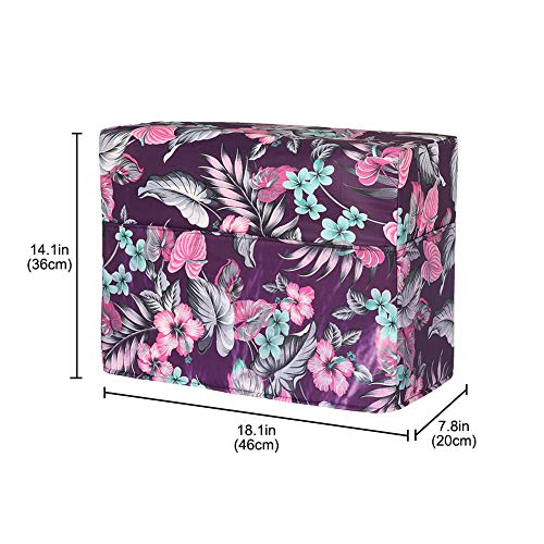 Sewing Machine Case Cover, Sewing Machine Dust Cover, Furniture Dust Cover, Sewing Machine Cover with 3 Cotton Pockets, Fits Most Standard Brother & Singer Machines TFC1464 (Purple)