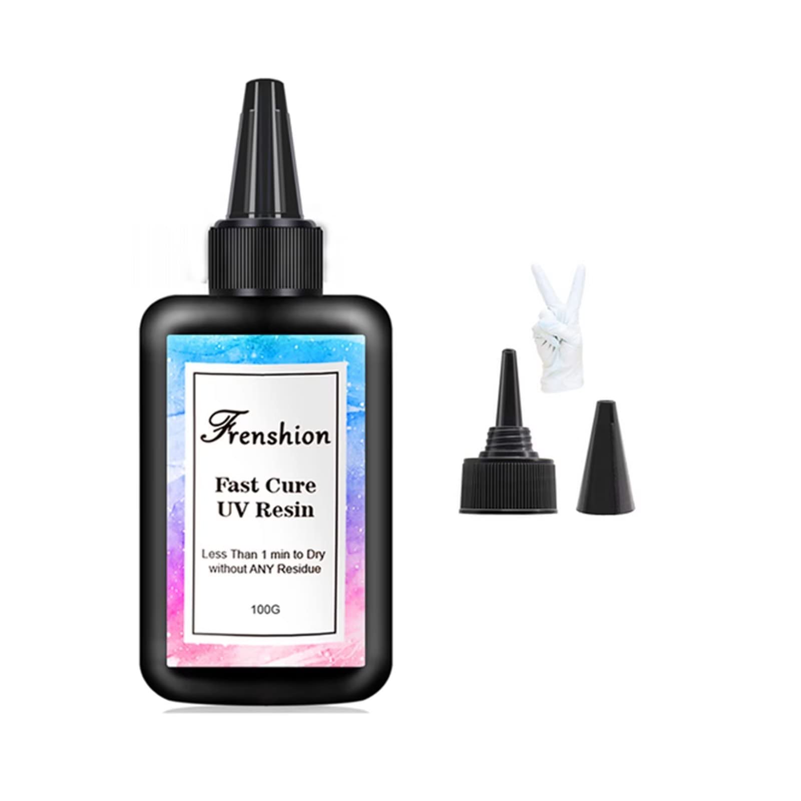 100G Lastest UV Hard Resin,Fastest Curing, Zero Yellowing Super Transparency, Ultraviolet Solar UV Resin for Jewelry Making Casting & Coating,Craft DIY + 2 Pairs of Glove