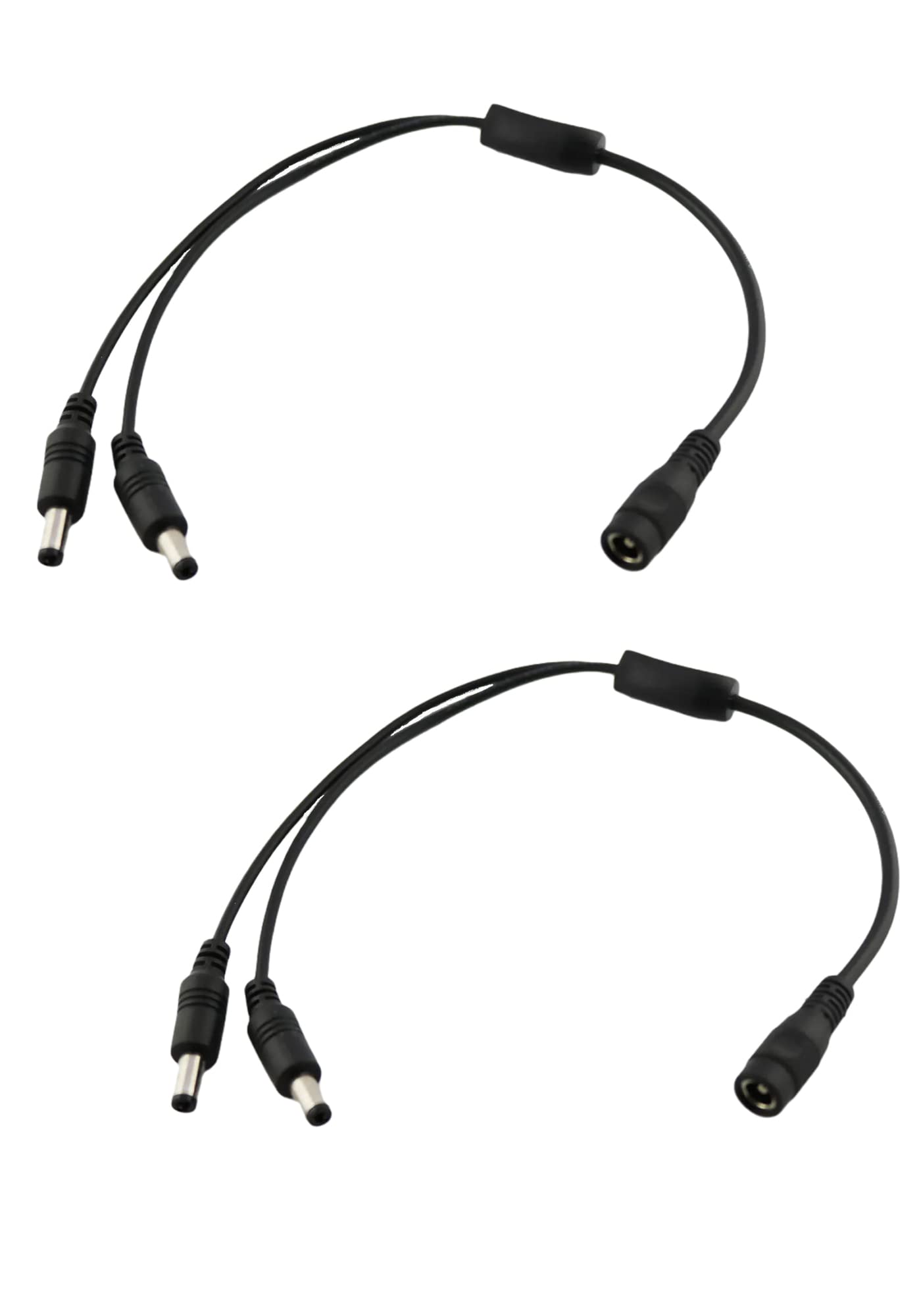 2pcs CCTV DC Power Splitter Cable 5.5mm x 2.5mm Female Jack to 2 Male Splitter Connector Cable 5.5mm x 2.5mm Adapter for LED Strip Surveillance Camera Security Camera