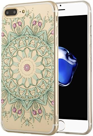 iPhone 7 Plus Case, ZKDT Totem Series Ultra-thin Clear Soft TPU Protective Case with Totem Pattern Back Cover for iPhone 7 Plus 5.5" (Romantic Flower)