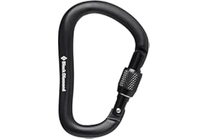 BLACK DIAMOND RockLock Screwgate Carabiner | Hot-Forged, Lightweight | Keylock Nose | Secure Locking Biner for Belaying & Rappelling