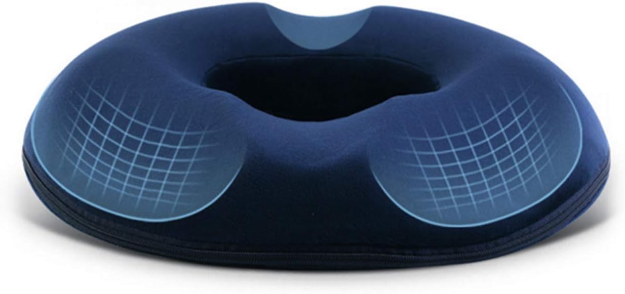 life hall Memory Foam Orthopaedic Surgical Riushion Reduces Sciatica Relief, TNG Donut Cailbone, Coccyx Post Natal and Post Surgery Pain Relief & Comfort (Navy)