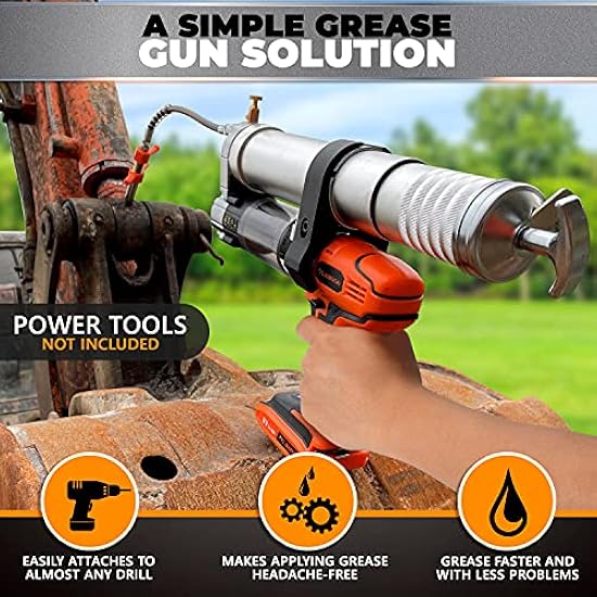 PTS Grease Gun Attachment for Cordless Drill Transform an Impact Driver