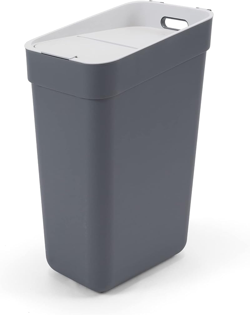 Curver 100% Recycled 30L Kitchen Lift Top Bin Dark Grey Lid