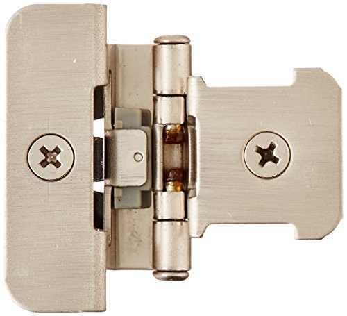 Amerock BPR8701G10 Double Demountable Hinge with 1/4in(6mm) Overlay - Satin Nickel  - 2 Pack