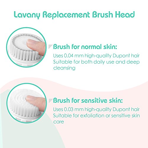 Lavany Sonic Cleansing Brush, Waterproof, Skin Exfoliating, Cleansing System for Deep Cleaning, 4 Mode Settings with 2 Brush Heads