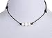 Barch Young White Pearl Choker on Black Leather Cord with 3 AA Quality Beads Necklace for Girls (Adjustable)