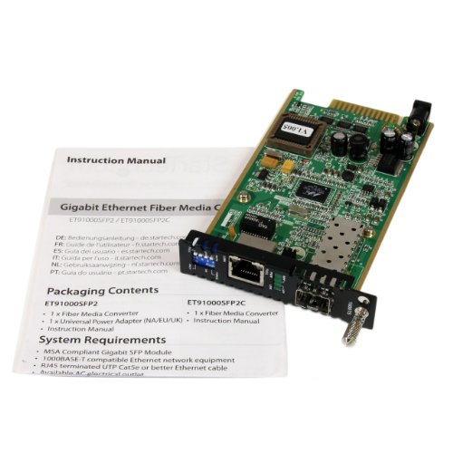 StarTech.com Gigabit Ethernet Fiber Media Converter Card Module with Open SFP Slot (ET91000SFP2C)