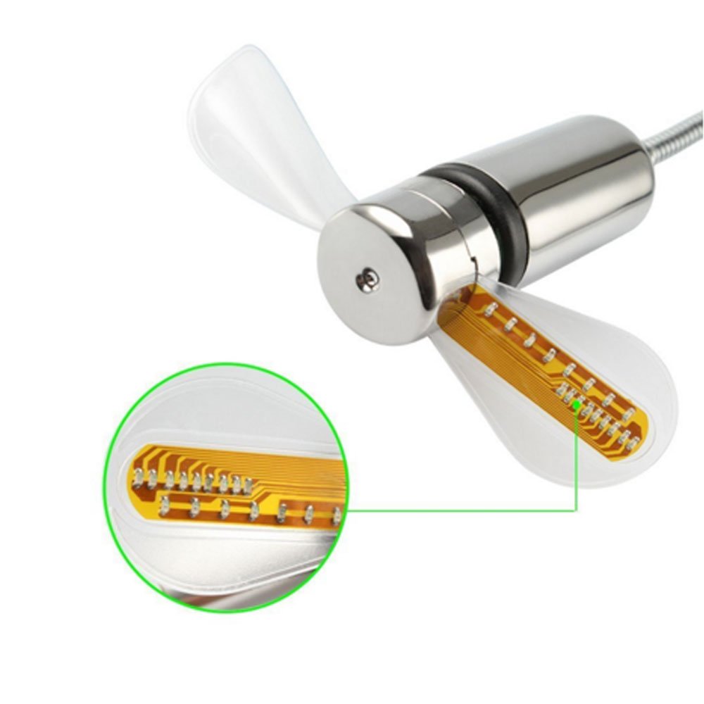 B2ocled USB Fan Led Clock Adjustable Gooseneck Flexible Portable Mini Fans