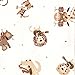 Safari Rock Band Deluxe Flannel Fitted Crib Sheet - Safari Animals Scatter Print Cotton Flannel, Tan, Brown and White, Fully Elasticized, 10 in Deep Pockets, Fits Standard Crib Mattress 28 in x 52 in