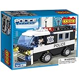 COGO Police Car Vehicle Truck Toy with Policeman Dolls Cruiser Bricks Building Blocks Toys Play Set for Kids Boys and Girls 104 Pieces CG3409