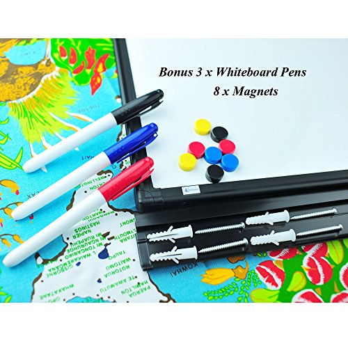 Lockways Magnetic Whiteboard White Board - Dry Erase Board 48 x 36, 3 Dry Erase Markers, 8 Magnets, Black Aluminium Frame for Home, Office, School