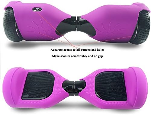 [WheelElite] Silicone Case Scratch Protector Wrap Rubber Cover Protective Skin for 6.5 Inch Hover Board 2 Wheels Balance Scooter (Rose Red-Full)