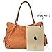 UTO Women Purse 3 Pieces Handbag Set PU Leather Tote Bag Satchel Shoulder Bags with Wristlet Wallet Apricot