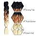 Jumbo Braiding Crochet Twist Hair 5Packs/Lot Box Braids Crochet Hair Synthetic Braiding Hair Extensions for Women 24 Inches Crochet Hair Box Braids Twists Hair (Black-RoyalBlue-SkyBlue)
