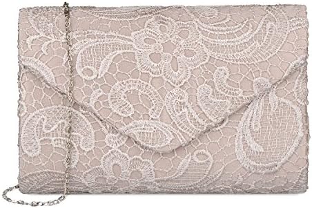 BAGLAMORClutch Purse for Women Elegant Floral Lace Envelope Handbag Wedding Evening Bag