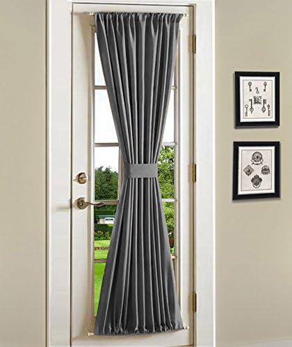 Onlycurtain Blackout French Door Curtains,Door Curtain Panel 42W x 72L Inches, Grey