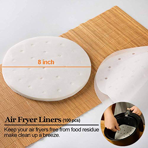 8 inch XL Air Fryer Accessories 11 pcs with Recipe Cookbook Compatible for Gowise USA Cozyna Airfryer XL 5.3QT – 5.8QT, Deluxe Deep Fryer Accessories Set of 12 - Champagne Gold