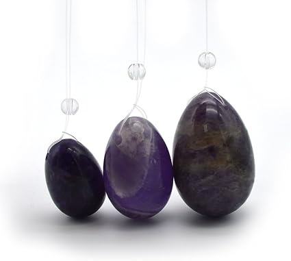 Amazon Com 3pcs Drilled Amethyst Jade Eggs Yoni Eggs Massage