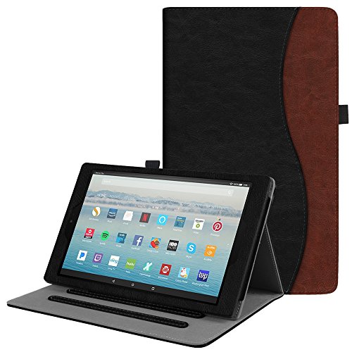 Fintie Case for All-New Amazon Fire HD 10 Tablet (7th Generation, 2017 Release) - [Multi-Angle Viewing] Folio Stand Cover with Pocket Auto Wake/Sleep for Fire HD 10.1 Inch Tablet, Dual Color
