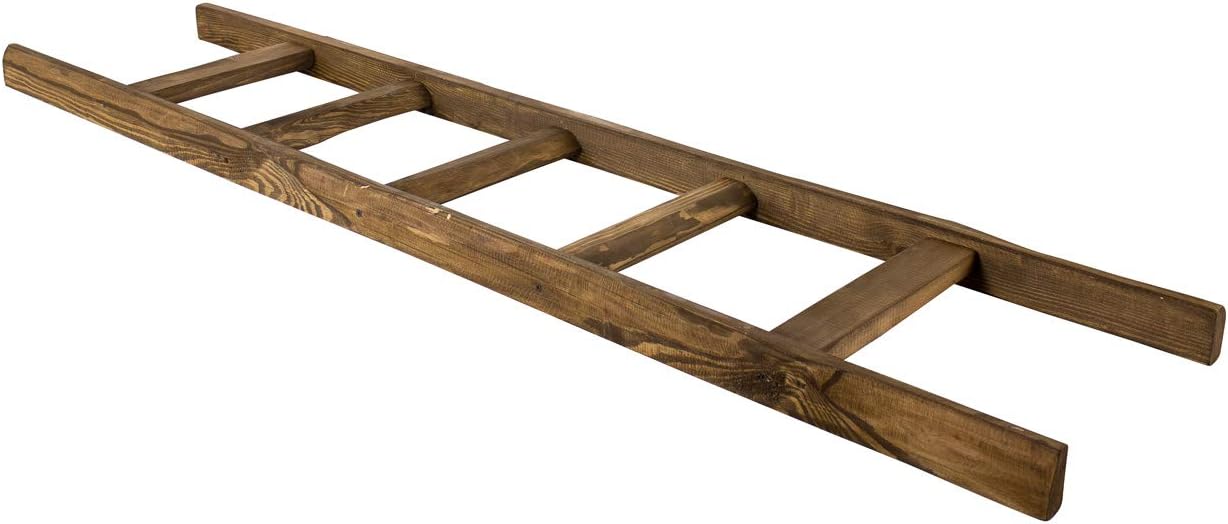 Obstkisten-online 1x Holzleiter mit 5 Sprossen - NEU - 165 cm - Zuhause mit Charme durch kreatives Wohndesign, Lampengestell, Kleiderstange UVM