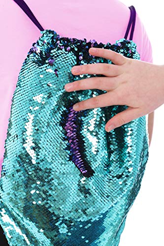 GirlZone: Magical Mermaid Tail Sequin Backpack for Girls, Gift For Girls