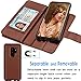 Tekcoo Compatible for Galaxy S9 Plus Wallet Case/Samsung Galaxy S9+ PU Leather Case, Luxury Credit ID Card Slots Holder Carrying Folio Flip Cover [Detachable Magnetic Hard Case] & Kickstand - Brown