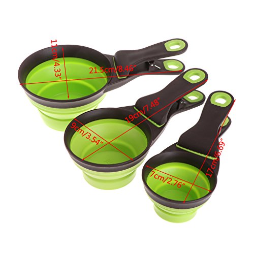 Hikig Collapsible Pet Cat Rabbit Dog Food Scoop Spoon Measuring Cup Bag Sealing Clip (M)