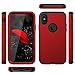 SKYLMW Compatible with iPhone X Case, [Heavy Duty] Three Layers Hybrid Rugged Shockproof Armor High Impact Defender Case Cover for Apple iPhone X 2017/XS 2018, Red Black