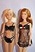 Underwear Bra and Panty Set in Black with Nightie Made to Fit Barbie Doll