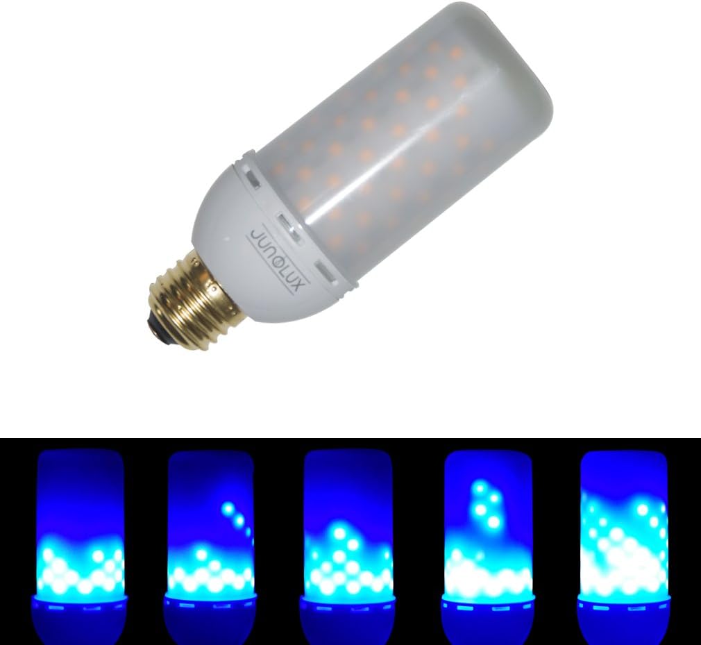 JUNOLUX Blue Flame Fire Effect Bulbs Magic Led Fairy Flickering Fire