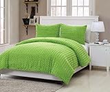 VCNY Rose Fur 3-Piece Comforter Set, Full, Green