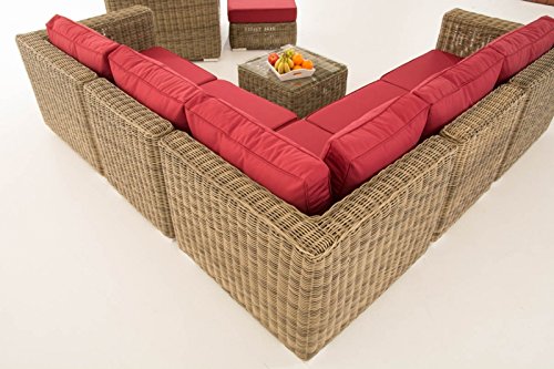 HomeStylist Polyrattan Gartengarnitur Monaco Rubinrot, Natura – Bild 5