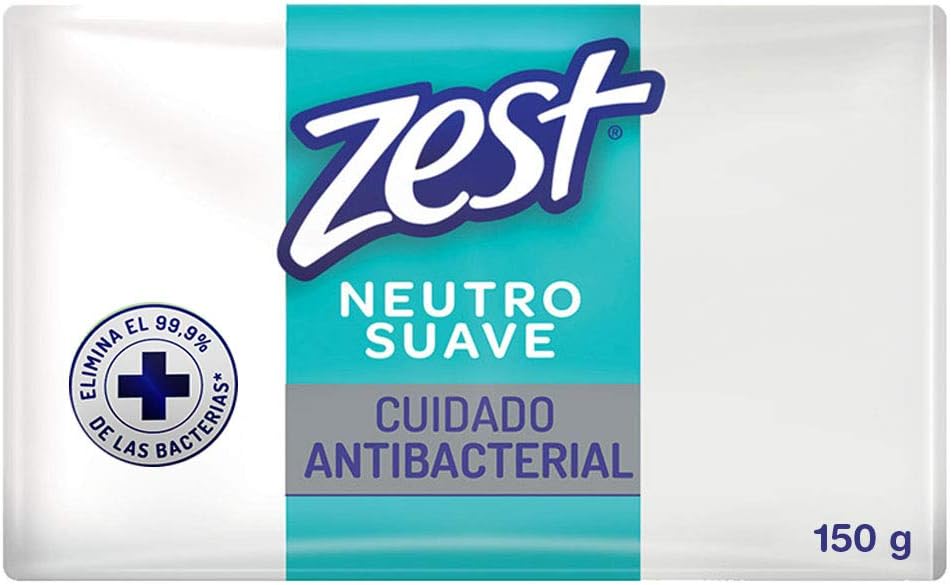 Zest Zest Jabon Neutro Antibacterial 150g, color, 150 gram, pack of