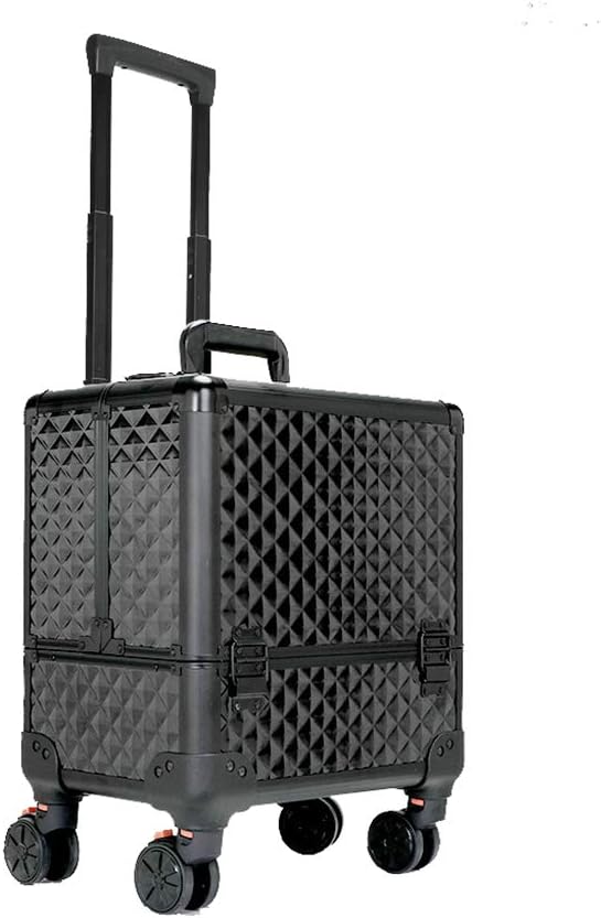 YLTTZ Mobile Trolley Cosmetics Hairdresser Beautician Makeup Manicure Vanity Trolley Case with Universal Wheels and Key Locks