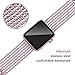Oitom Stainless Steel Replacement Wristband Straps Band with Plated TPU Protective Bumper Case for Apple Watch Series3,Series 1,Series 2,Apple Watch Edition(Rose Gold/Sakura Pink,42mm)