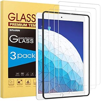 Screen Protector for iPad Air 3, [3 Pack] SPARIN 9H Premium Tempered Glass for iPad Air 2019/iPad Pro 10.5 Inch, Alignment Frame/Apple Pencil Compatible/Case Friendly/Scratch Resistant