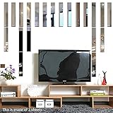 Funlife 10pcs Long Rectangle Bar Modern 3D Acrylic Wall Mirror Sticker Home Decoration Wall Border Decal Decor