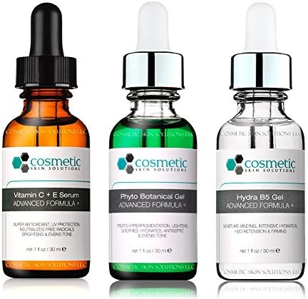 Vitamin C+E Serum + Phyto + Botanical Gel + Hydra B5 Gel Advanced Formula +. Prevent / Lighten & Hydrate - 3 Combo Pack - 1 fl oz / 30 ml each.
