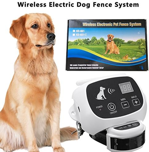 CarePetMost Wireless Electric Dog Fence System Outdoor Invisible Wireless Dog Fence Containment System 550YD Remote Control for All Size Dogs Rechargeable Waterproof Receiver Beep/shock/static Mode
