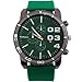 2013newestseller 1pcs Green Casual Mens Womens 3 Eyes Big Dial Quartz Wrist Watches
