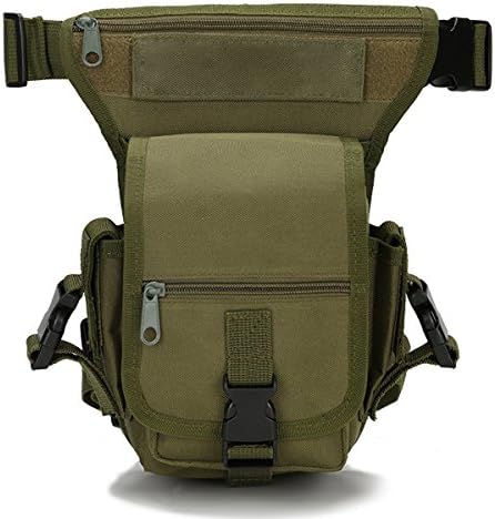 Drop Leg Bag Fanny Waist Thigh Packs Outdoor Military Tactical Pouches, Army Green, One Size