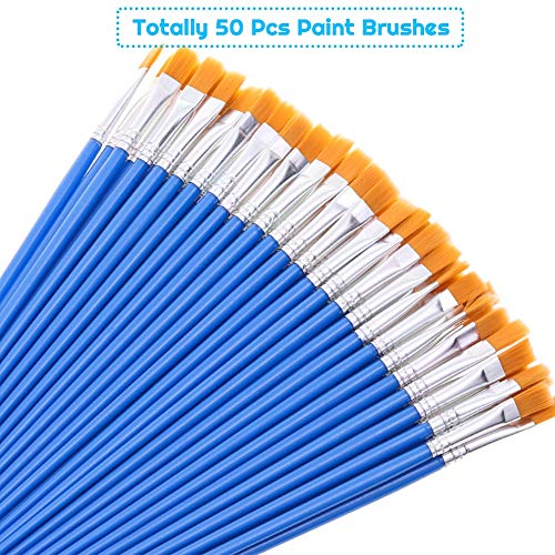 anezus Paint Brushes Set of 50 Pcs, Kids Small Paint Brushes Craft Flat Paint Brushes Bulk for Craft - //coolthings.us
