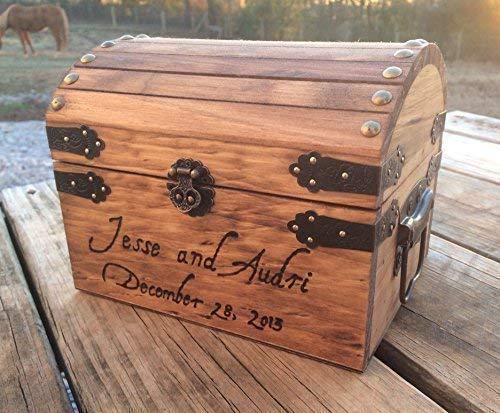 Engraved Wooden Card and Memory Chest - Rustic Wedding Card Chest - Personalized Gift - Rustic Wedding Decor - Wedding Card Holder - Personalized Card Box