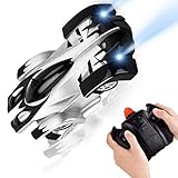 RC Car Flyglobal Remote Control Car 360°Rotating Wall Climbing Gravity Defying Mini Toy Car with Head and Rear LED Lights, Rechargeable High Speed Mini Toy Car for Boys Kids Adults Gifts